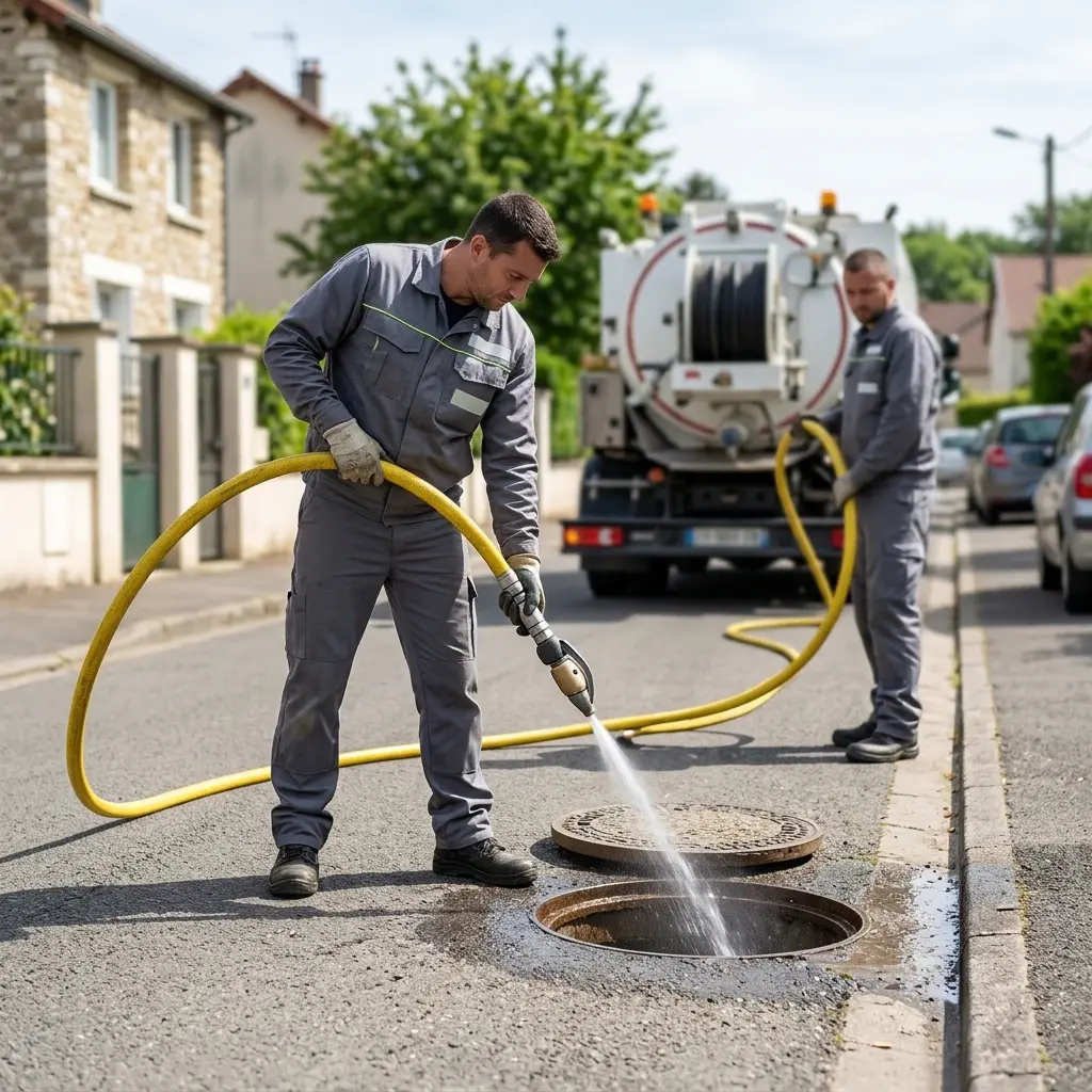 Comment se déroule une intervention de débouchage d'égout à Favrieux ?