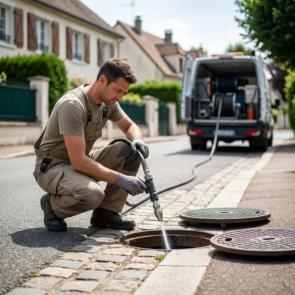 Comment se déroule une intervention de débouchage d'égout à Méricourt ?
