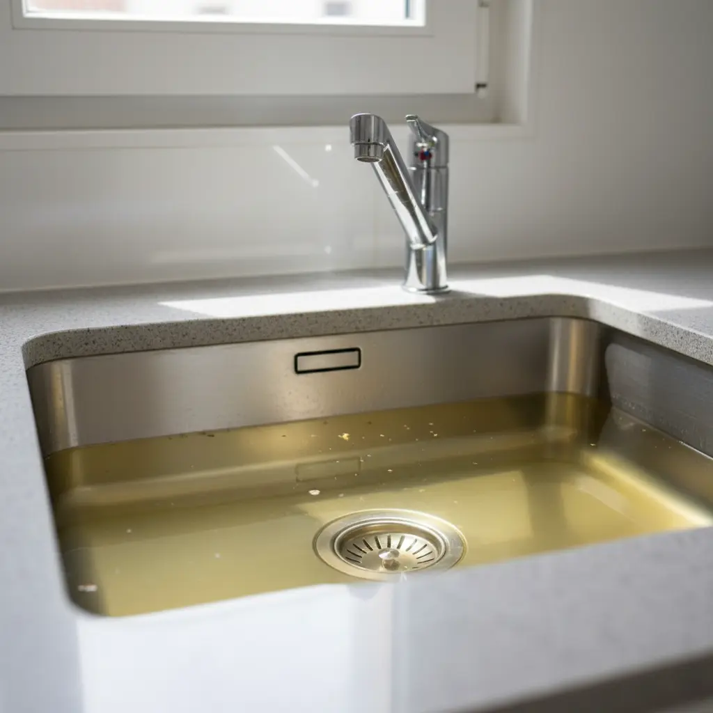 Eau qui stagne dans le bac