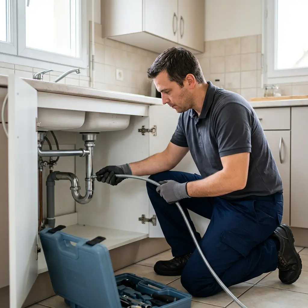 À la fin de l’intervention, vous avez un évier et un lavabo sans fuite ni retard