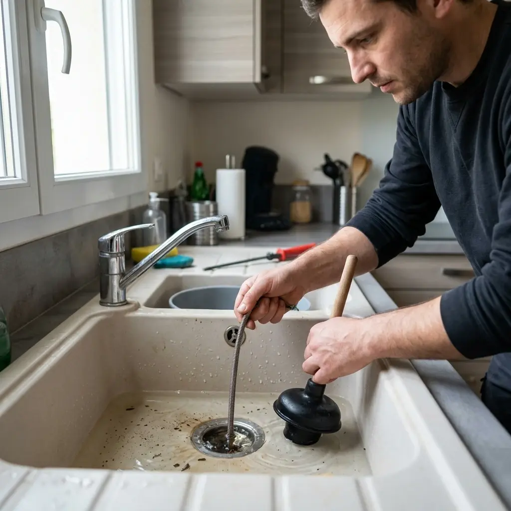 Comment réagir face à un lavabo bouché à Angerville ?
