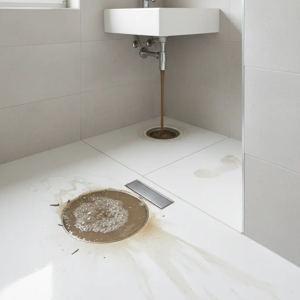 Reflux dans douche ou lavabo