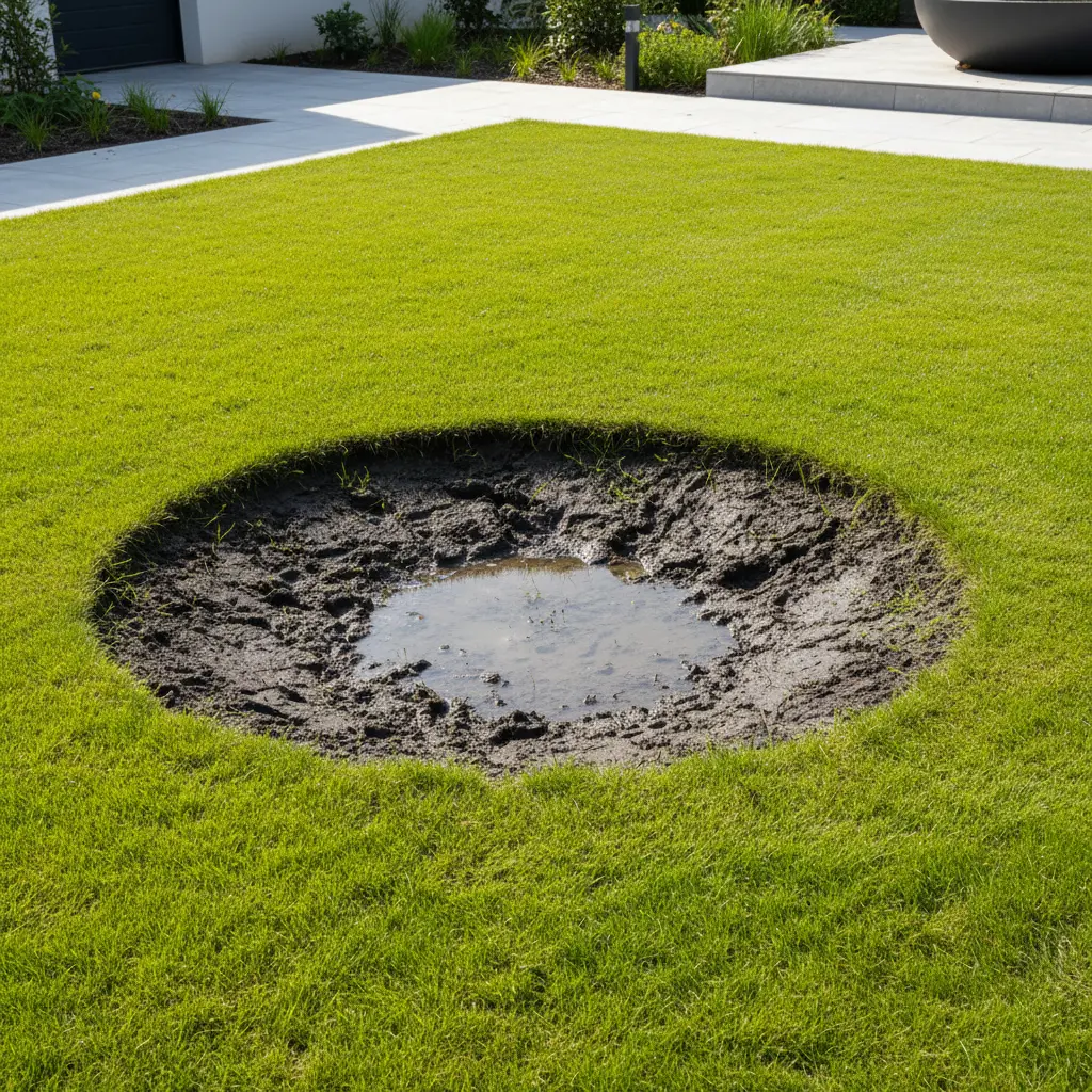 Traces d'humidité au sol