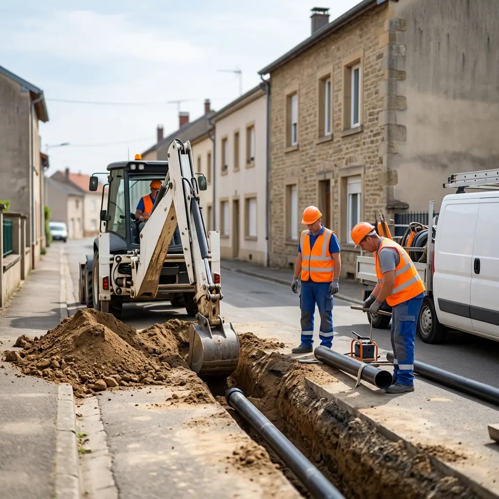 Raccordement au tout à l'égout Hussigny-Godbrange (54590)
