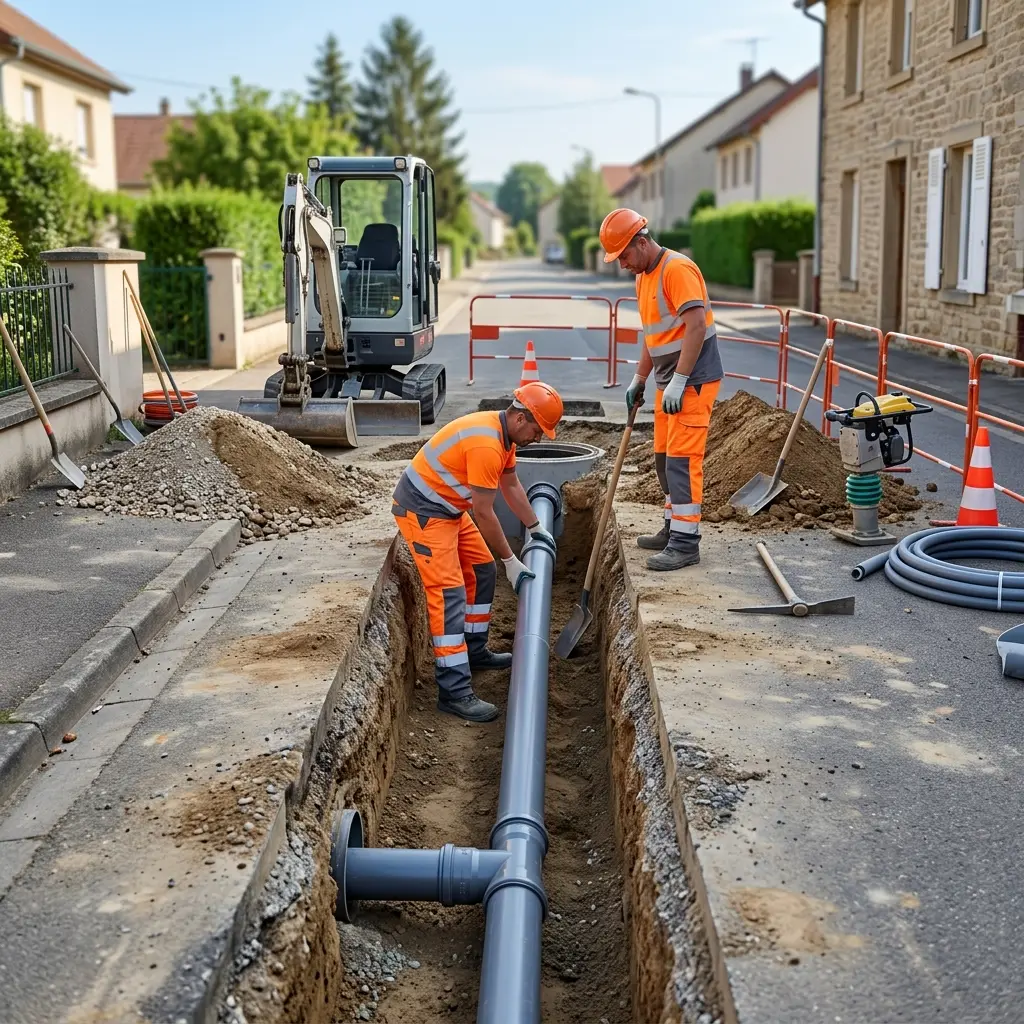 Raccordement au tout à l'égout Manom (57100)