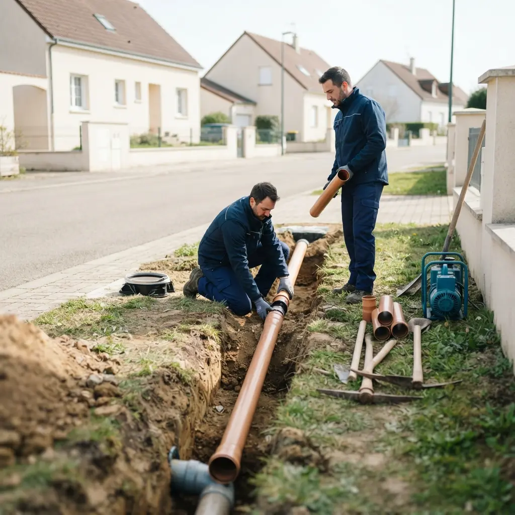 Raccordement au tout à l'égout Marly (57155)