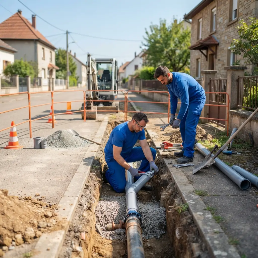 Raccordement au tout à l'égout Sainte-Marie-aux-Chênes (57255)
