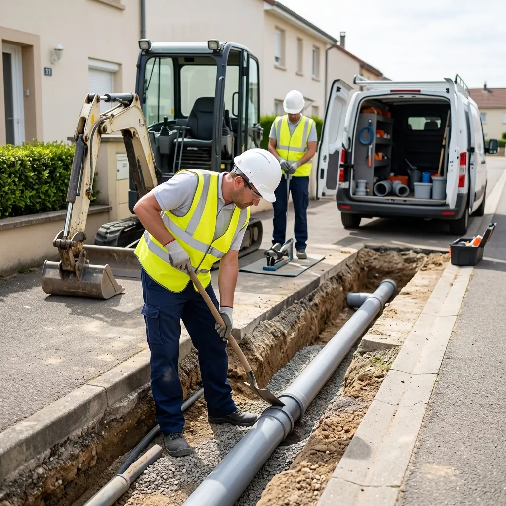 Raccordement au tout à l'égout Guénange (57310)