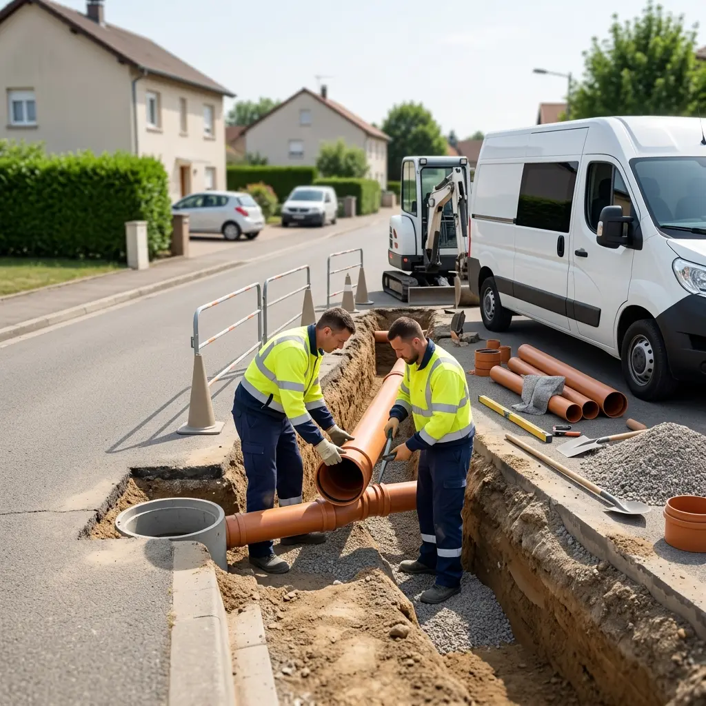 Raccordement au tout à l'égout Courcelles-Chaussy (57530)