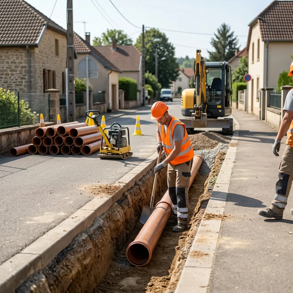 Raccordement au tout à l'égout Tressange (57710)