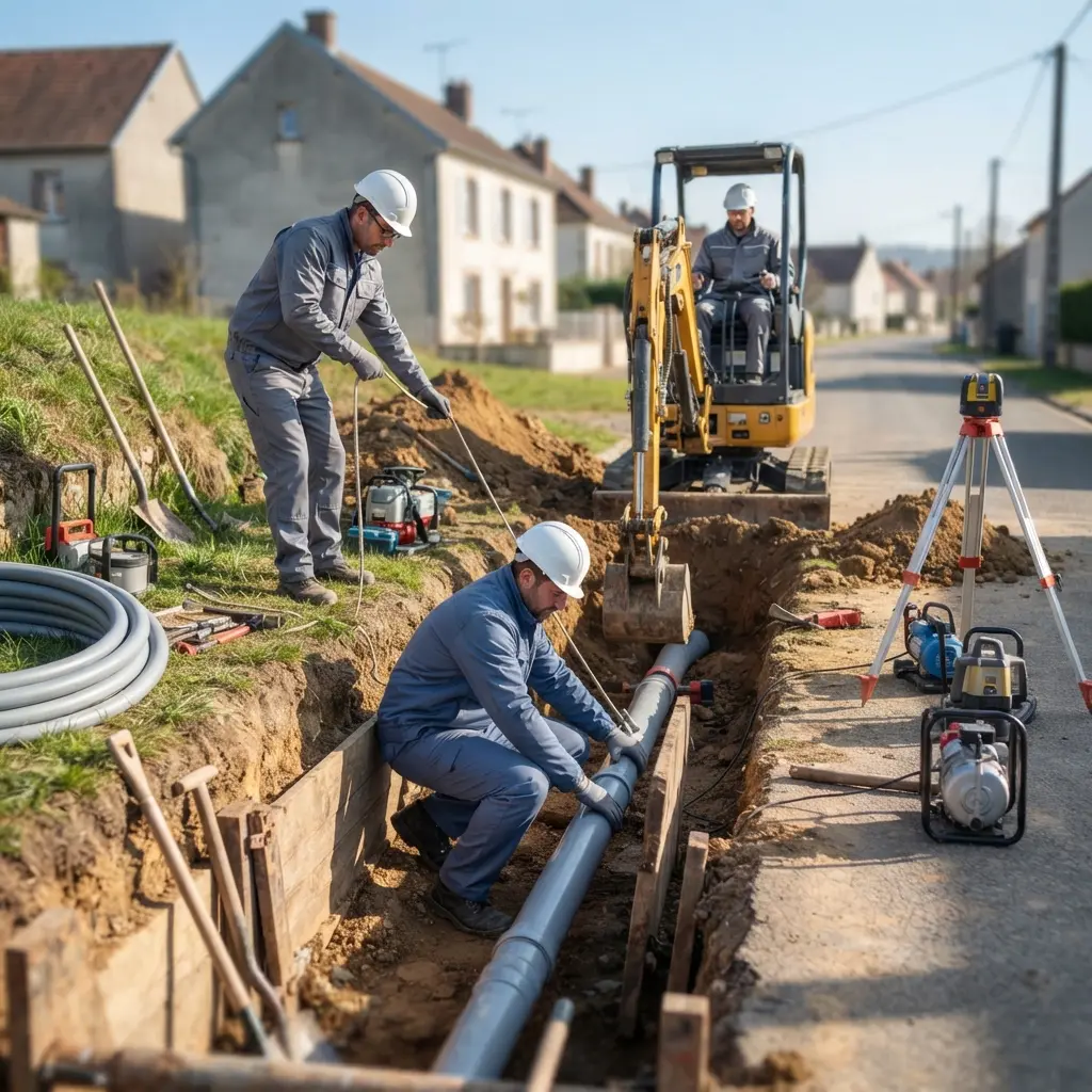 Notre méthode de raccordement au tout à l'égout à Amanvillers