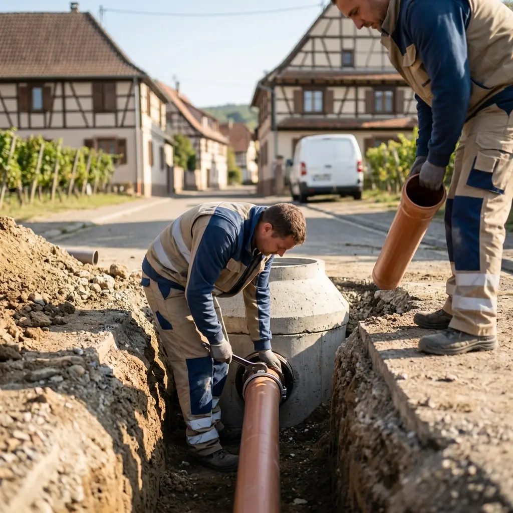 Raccordement au tout à l'égout Dambach-la-Ville (67650)