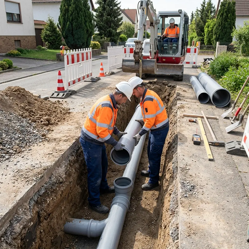 Méthode de raccordement au tout à l'égout à Mommenheim