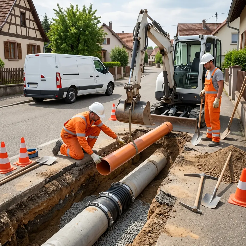 Raccordement au tout à l'égout Village-Neuf (68128)