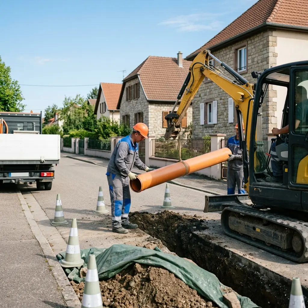 Raccordement au tout à l'égout Sausheim (68390)