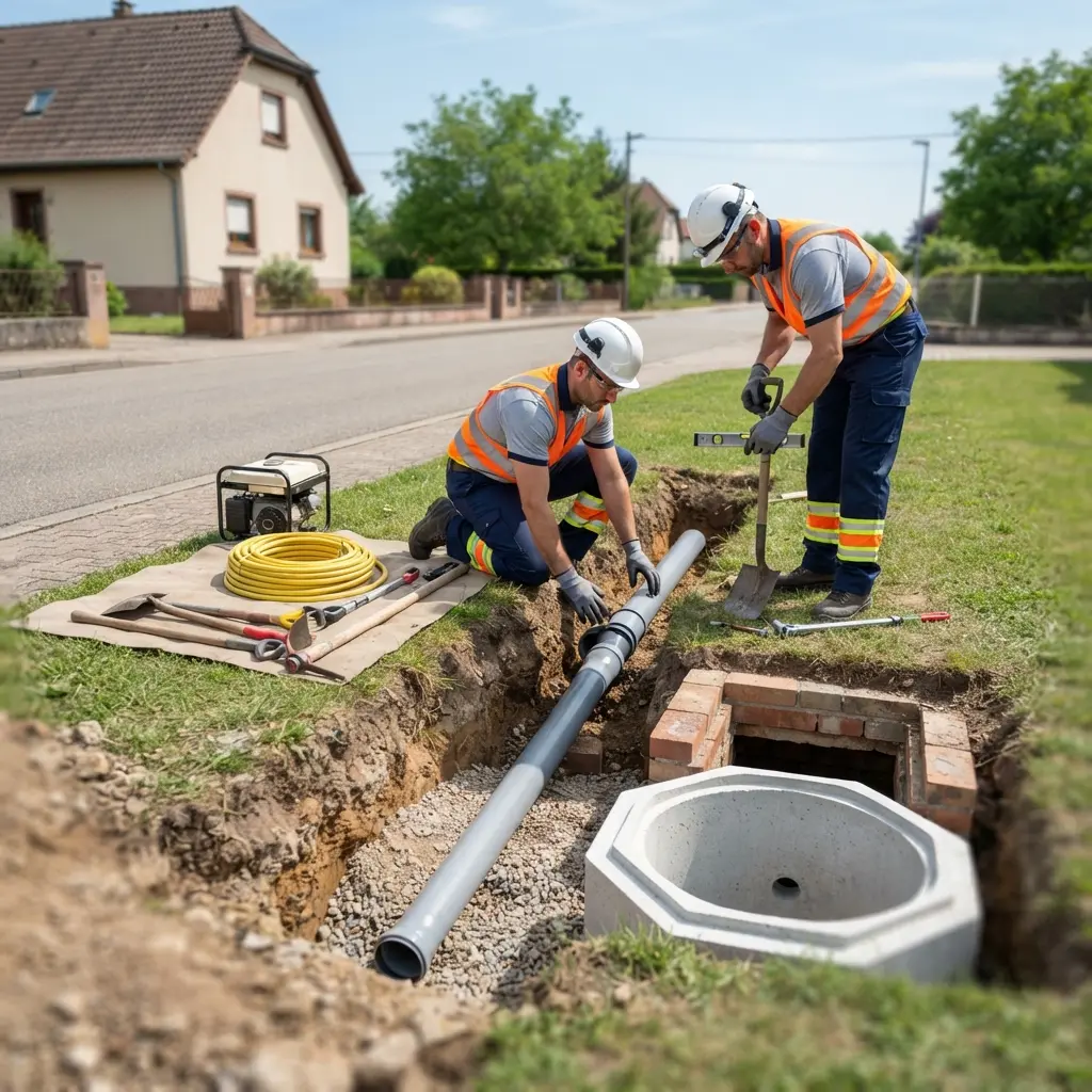 Raccordement au tout à l'égout Lutterbach (68460)