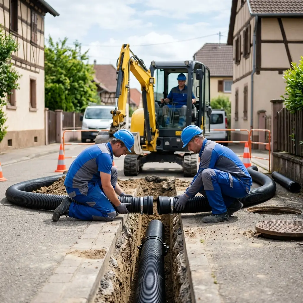 Raccordement au tout à l'égout Hirsingue (68560)