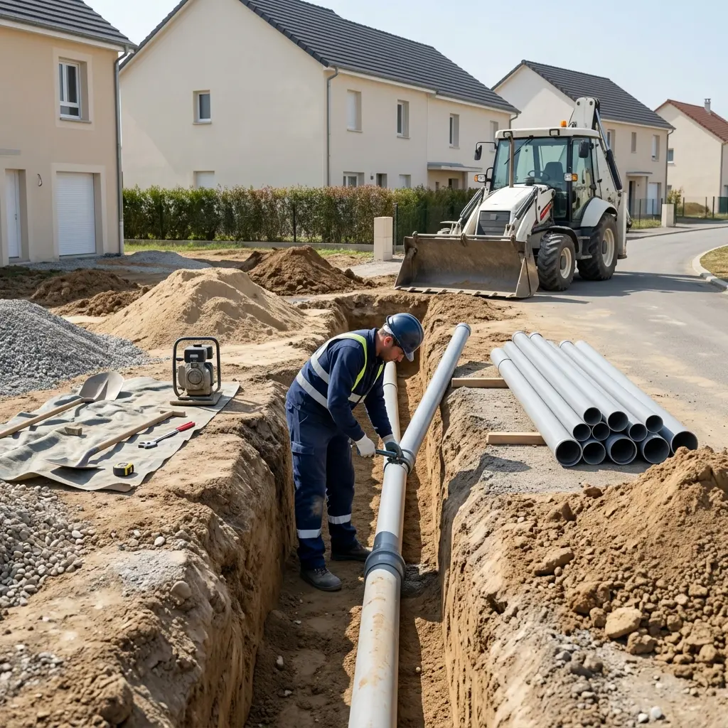 Notre méthode pour le raccordement au tout à l'égout à Kembs