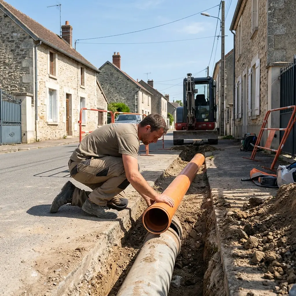 Raccordement au tout à l'égout Amillis (77120)