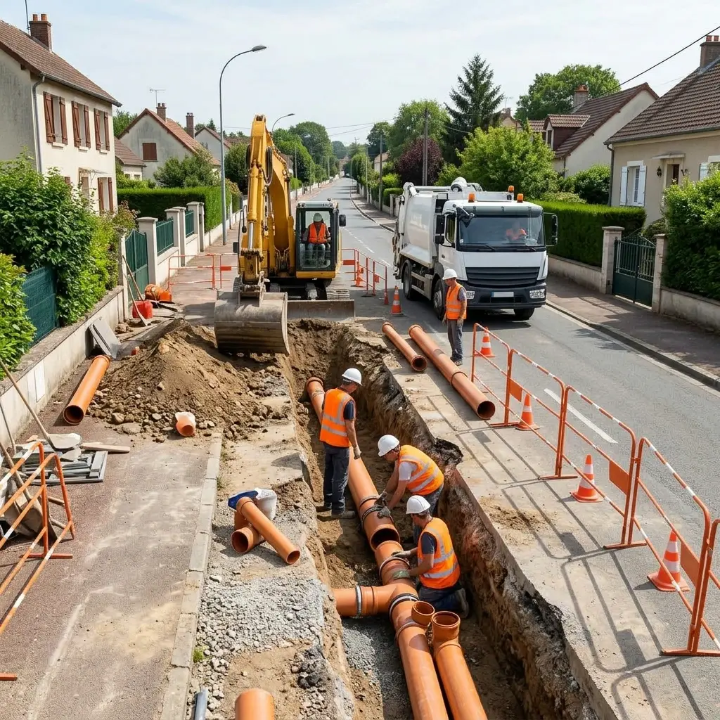 Raccordement au tout à l'égout Aulnoy (77120)