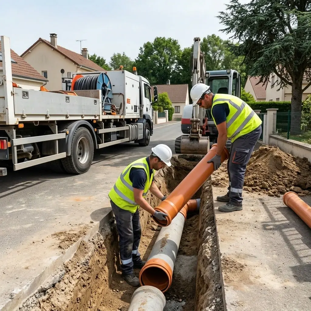 Raccordement au tout à l'égout Saint-Germain-Laval (77130)