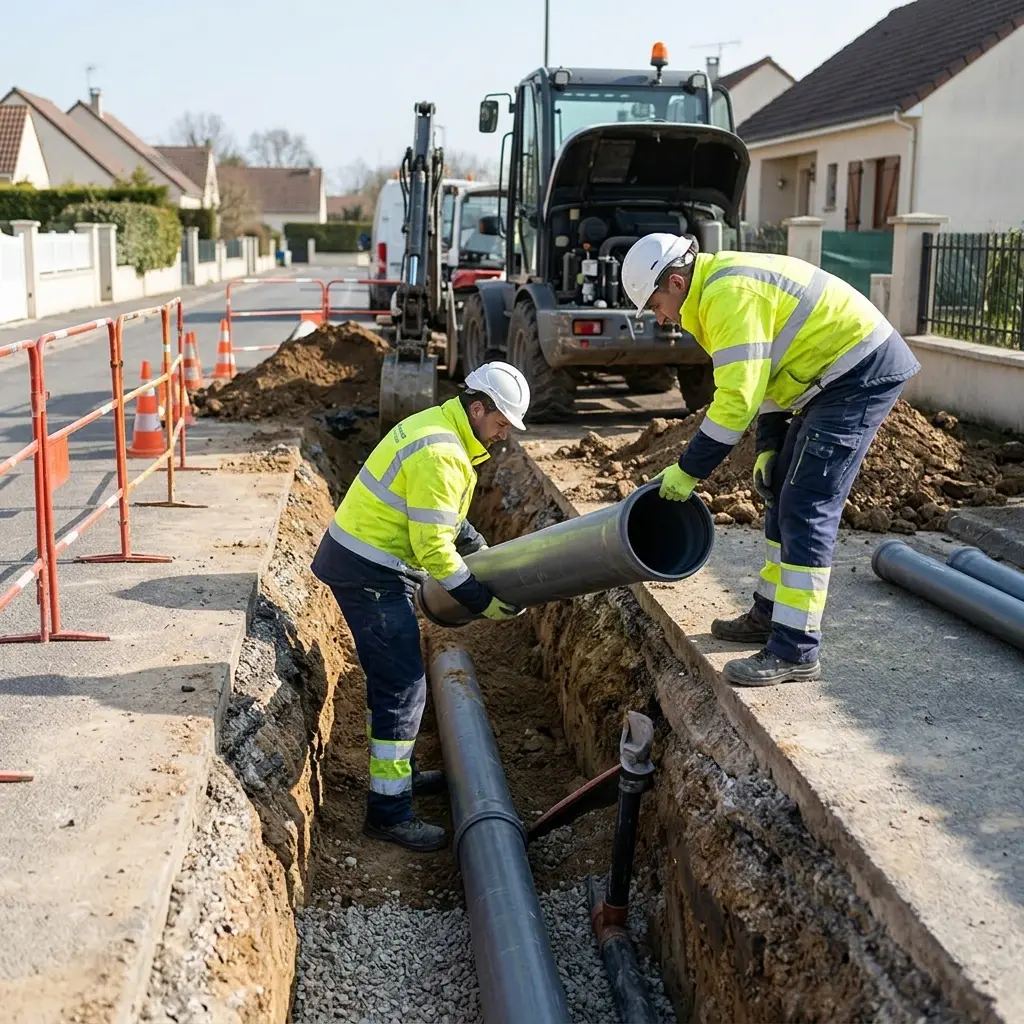 Raccordement au tout à l'égout Vaudoy-en-Brie (77141)