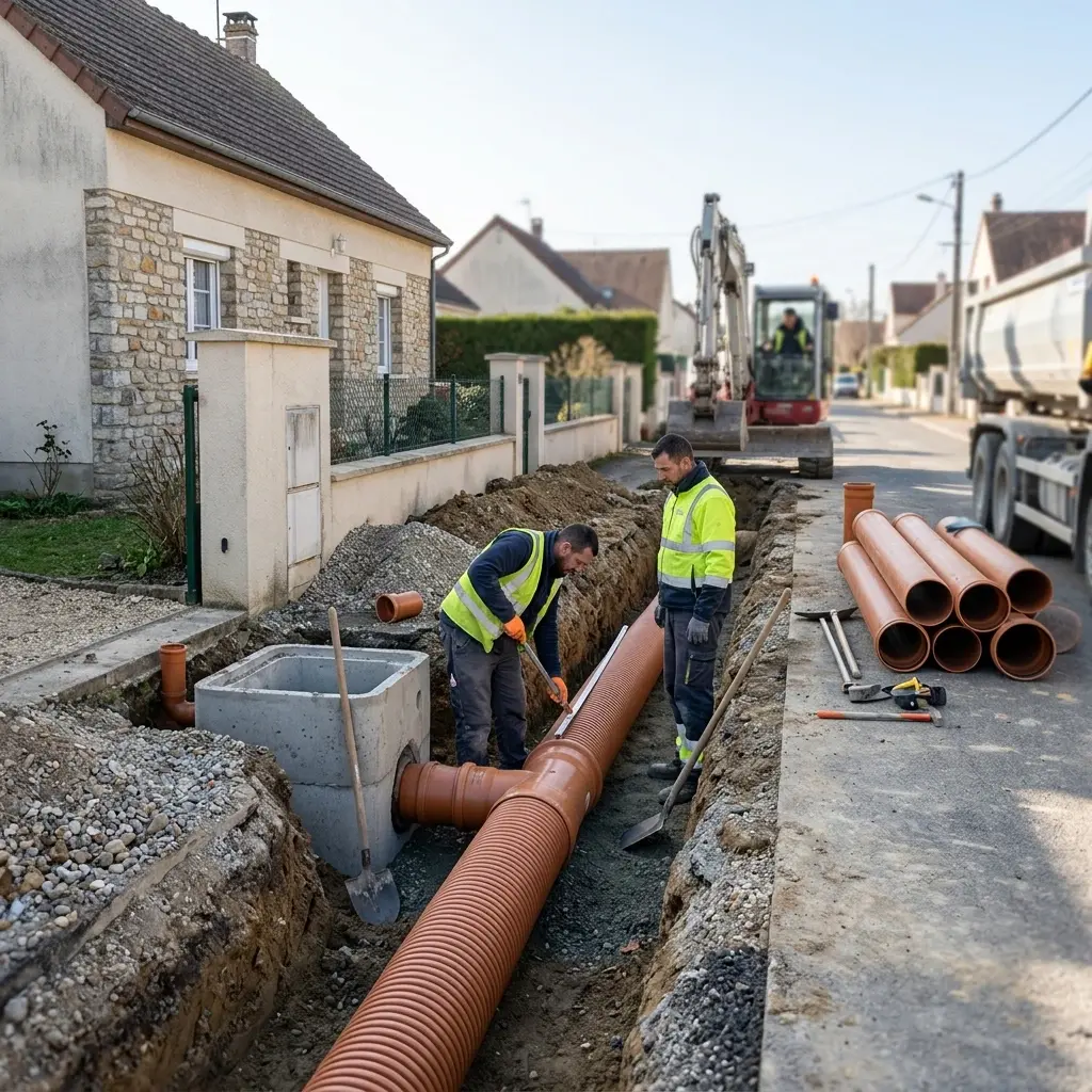 Raccordement au tout à l'égout Férolles-Attilly (77150)