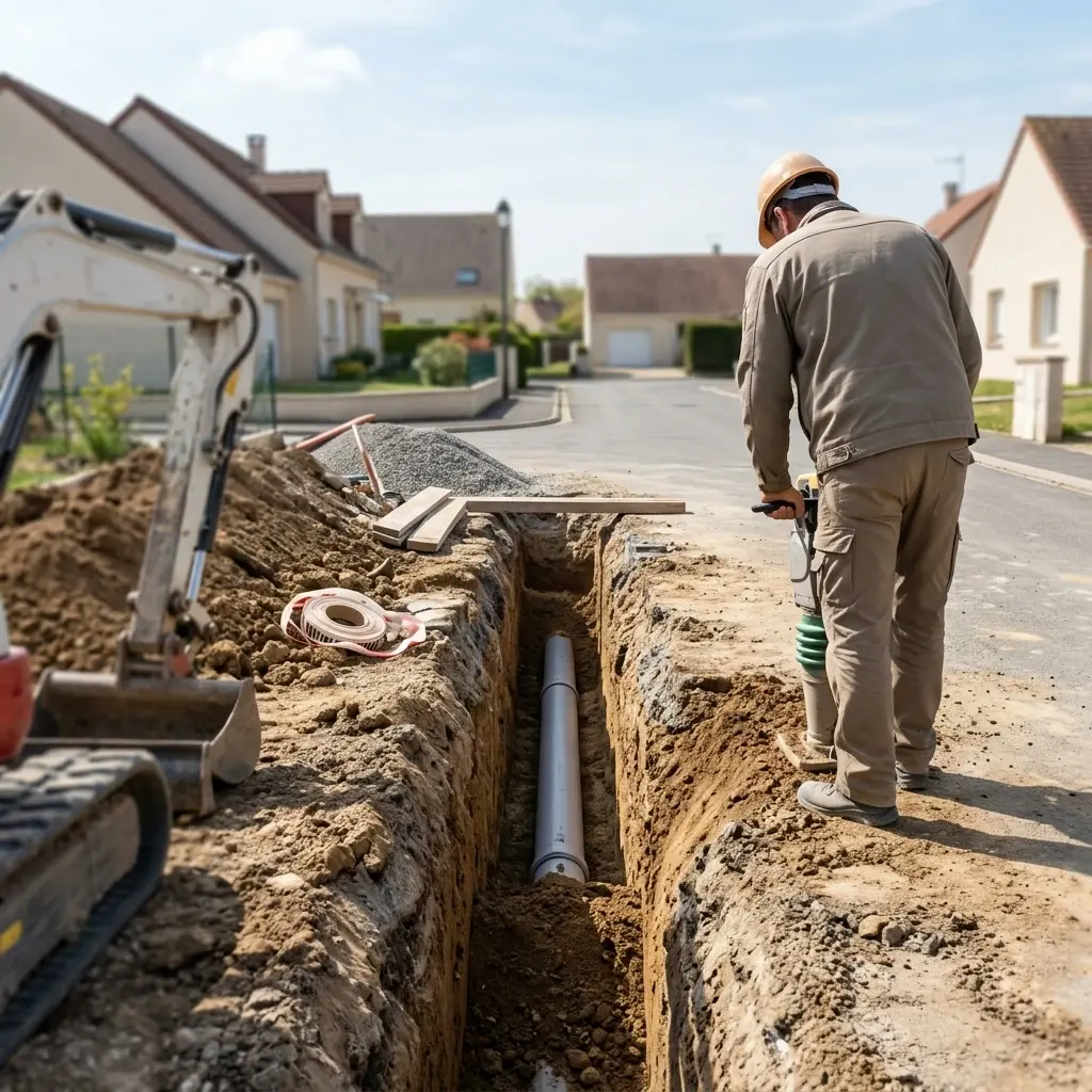 Raccordement au tout à l'égout Villeneuve-les-Bordes (77154)