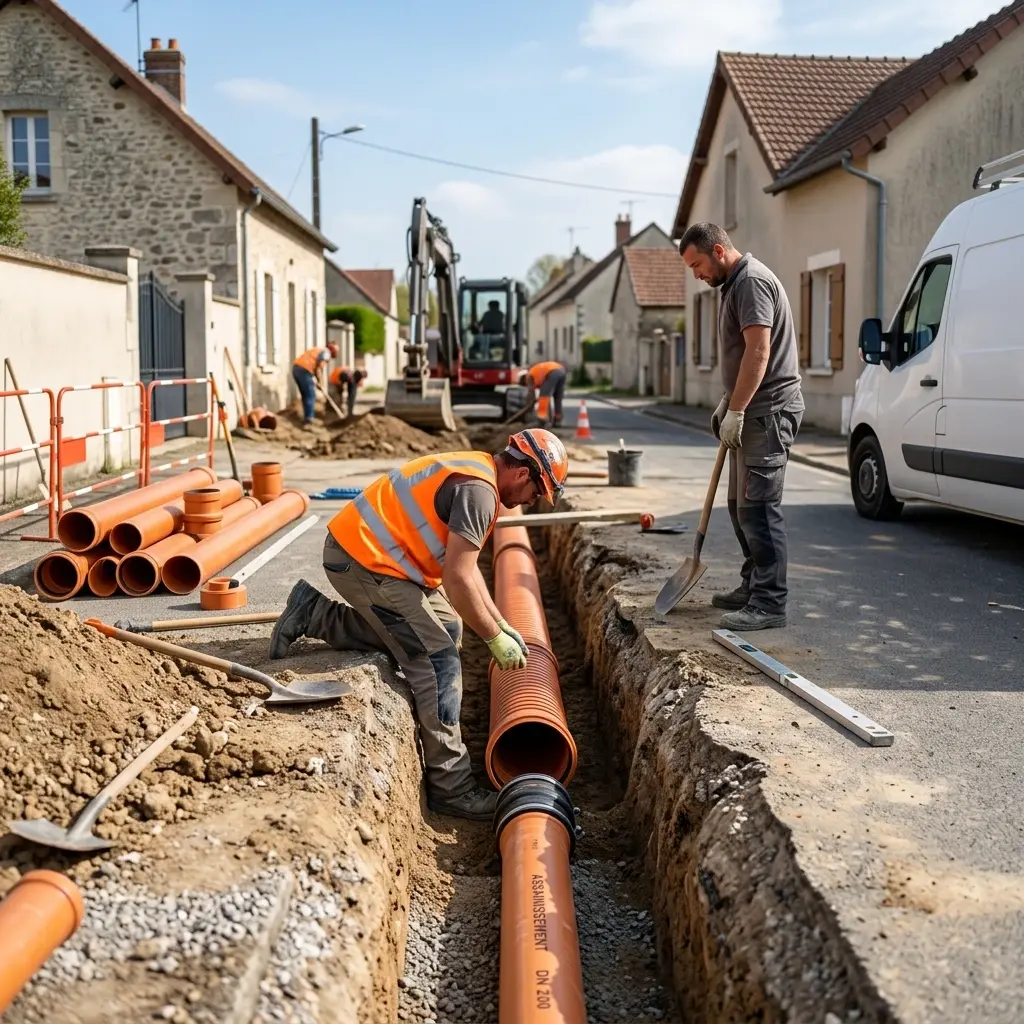 Raccordement au tout à l'égout Saint-Hilliers (77160)