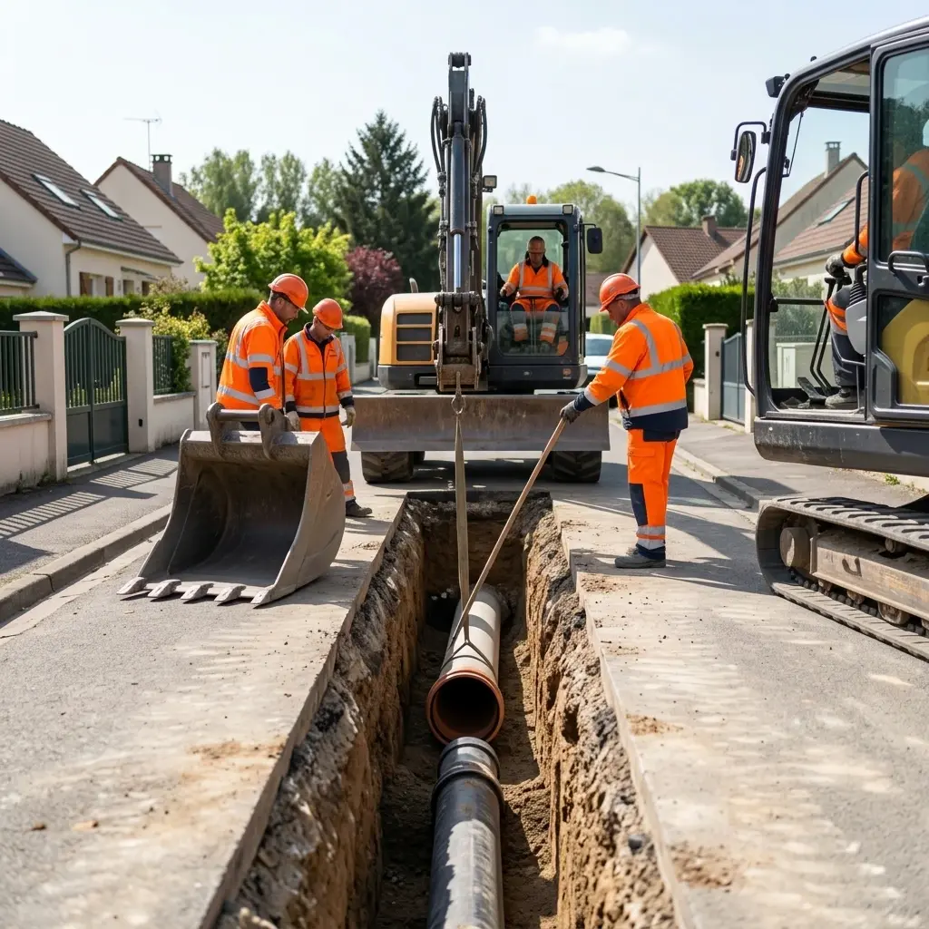 Raccordement au tout à l'égout Le Plessis-aux-Bois (77165)