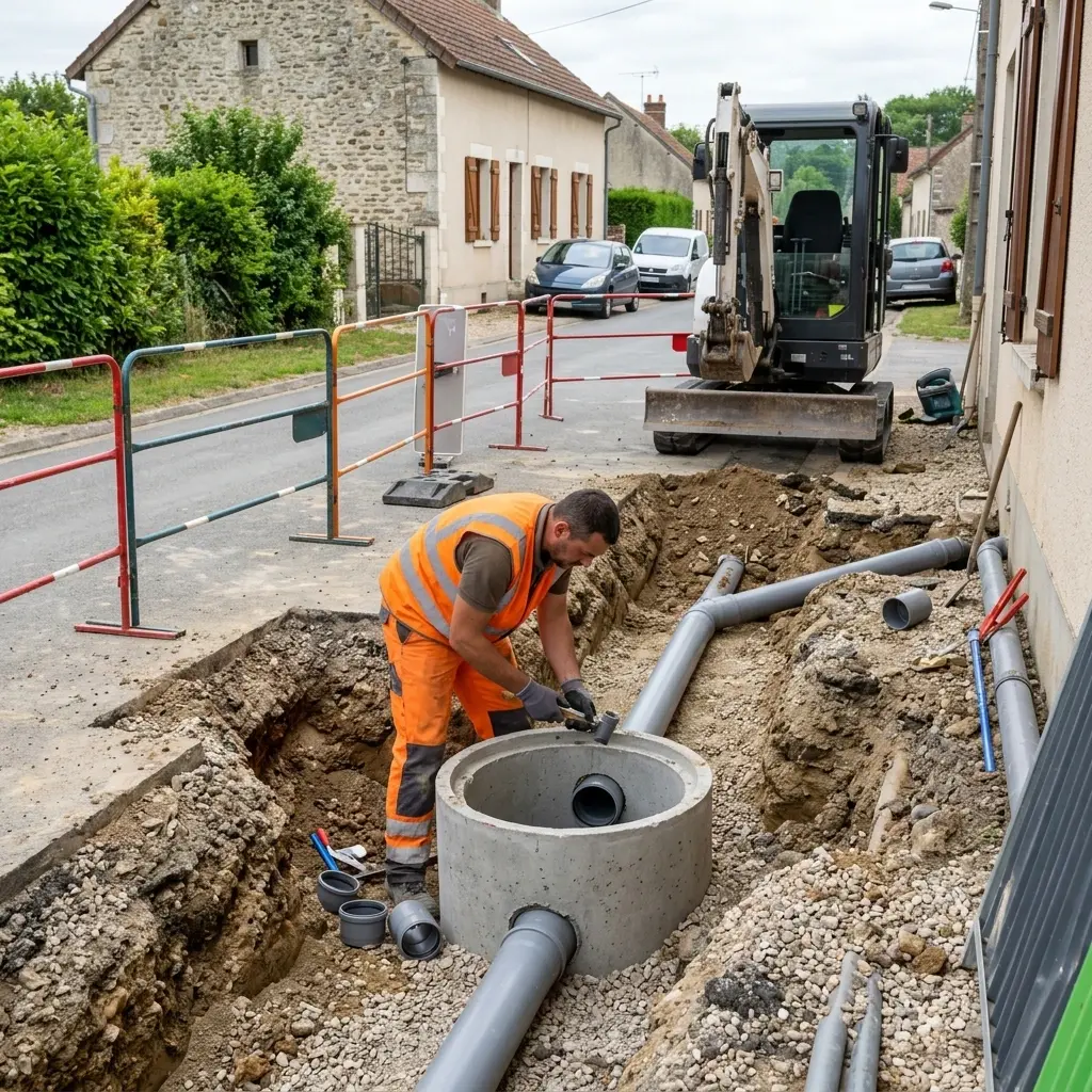 Raccordement au tout à l'égout Chalautre-la-Grande (77171)