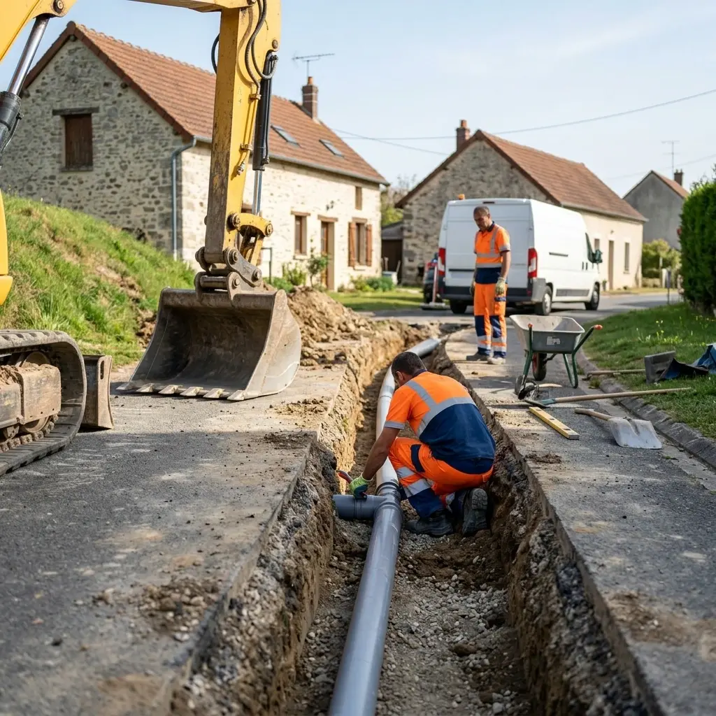 Raccordement au tout à l'égout Nantouillet (77230)