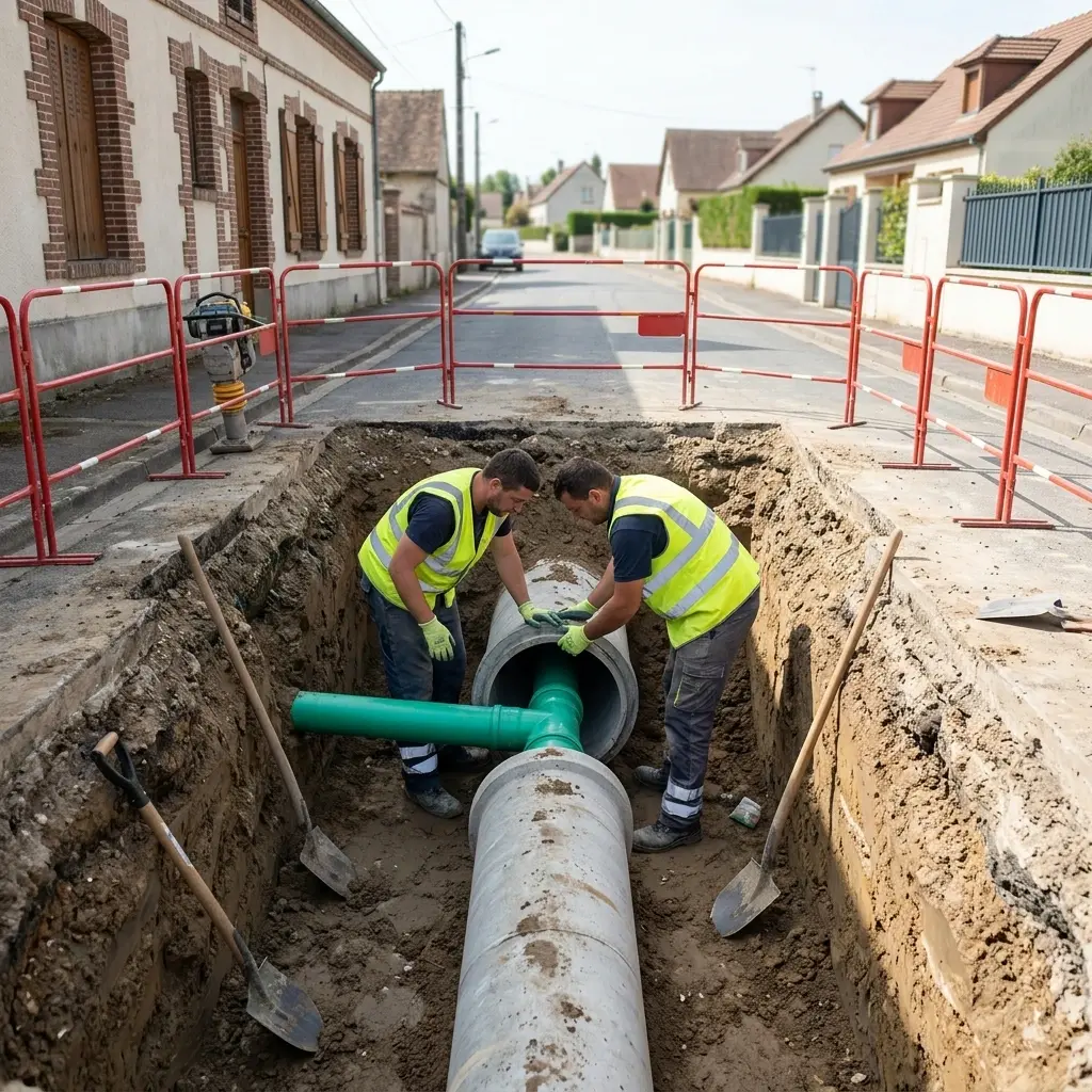 Raccordement au tout à l'égout Thieux (77230)