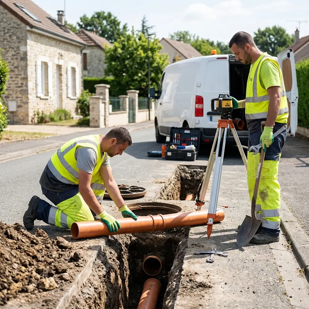 Raccordement au tout à l'égout Sainte-Aulde (77260)
