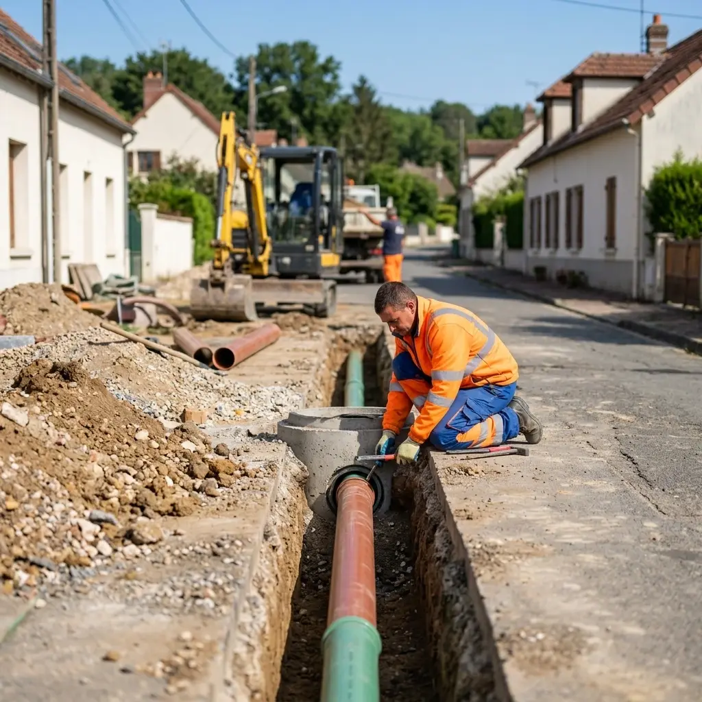 Raccordement au tout à l'égout Frétoy (77320)