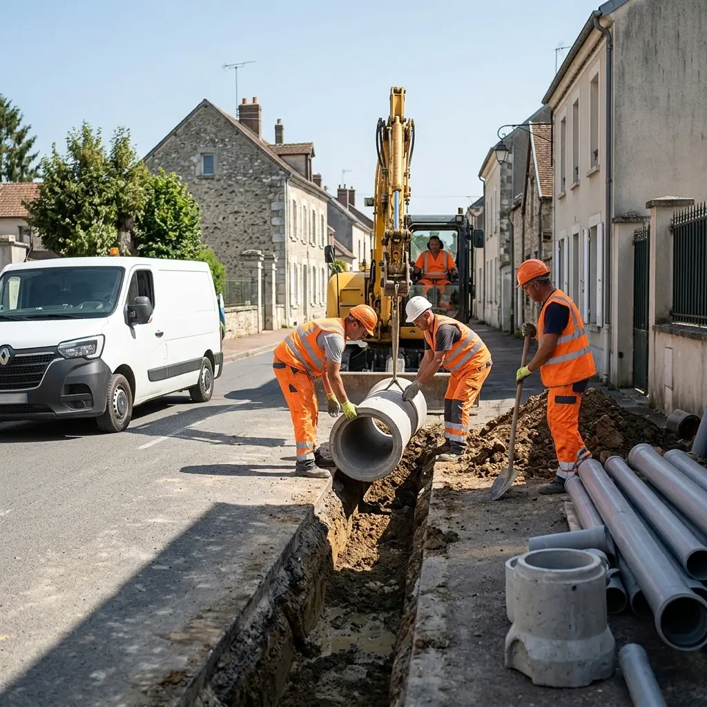 Raccordement au tout à l'égout La Ferté-Gaucher (77320)