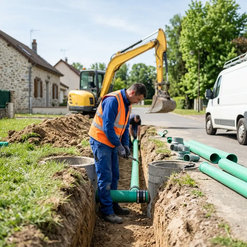 Raccordement au tout à l'égout Lescherolles (77320)