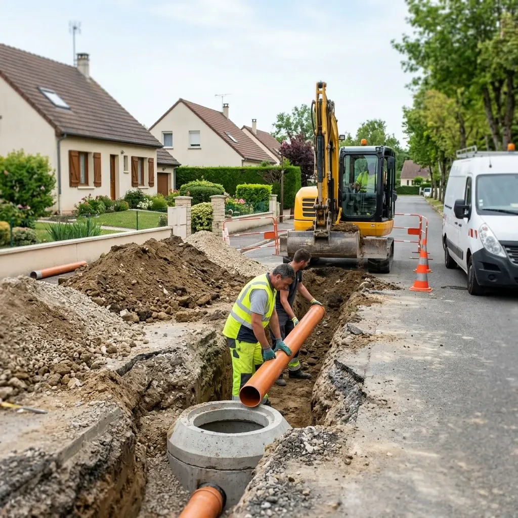 Raccordement au tout à l'égout Saint-Martin-du-Boschet (77320)