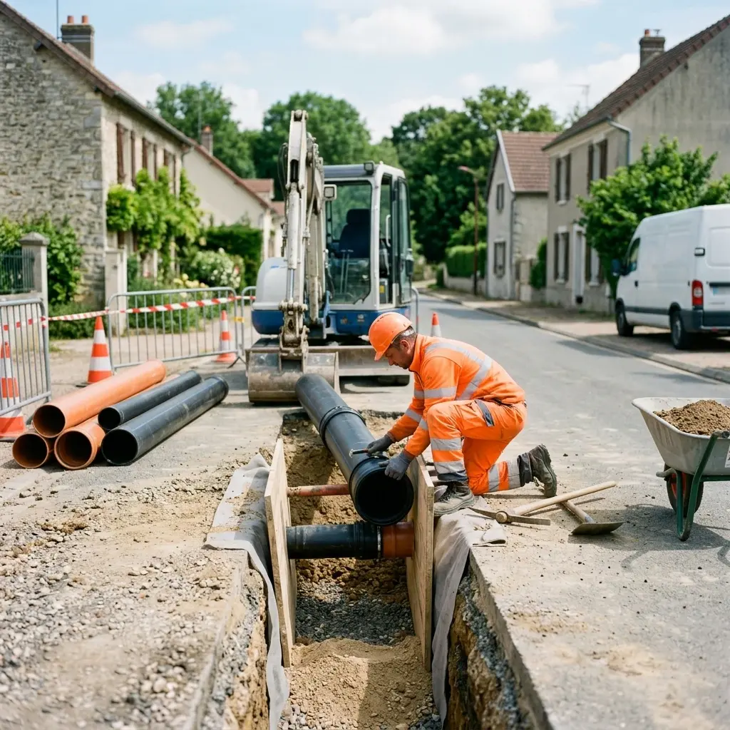 Raccordement au tout à l'égout Croix-en-Brie (77370)