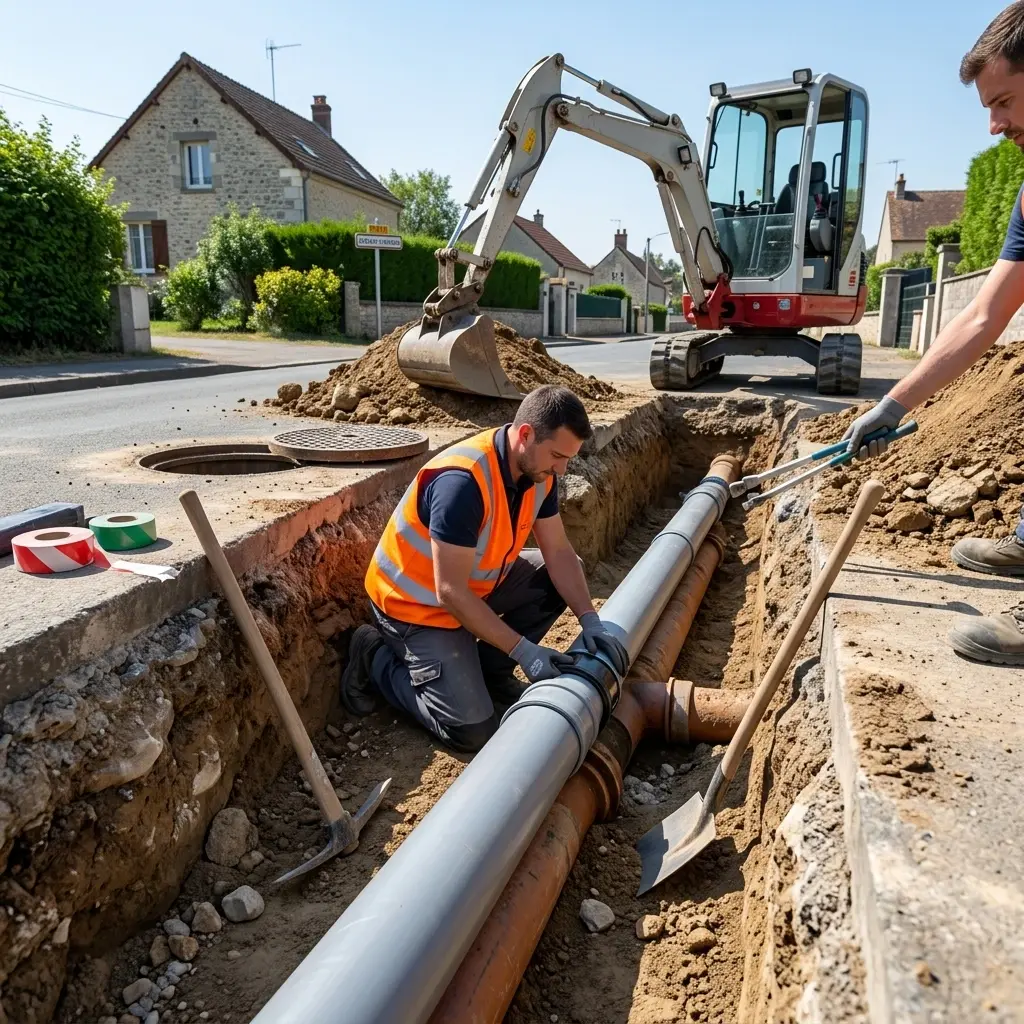 Raccordement au tout à l'égout Ozouer-le-Voulgis (77390)