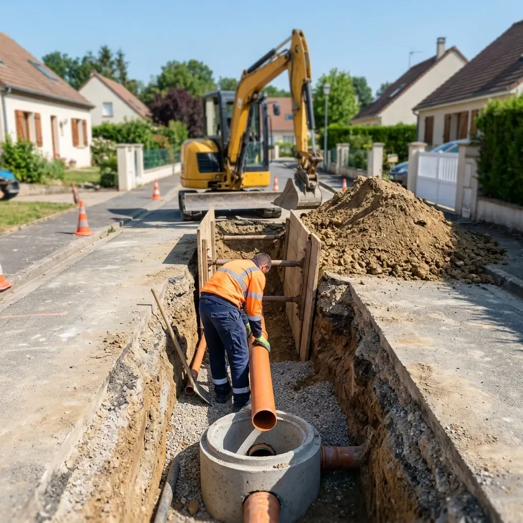 Raccordement au tout à l'égout Villevaudé (77410)