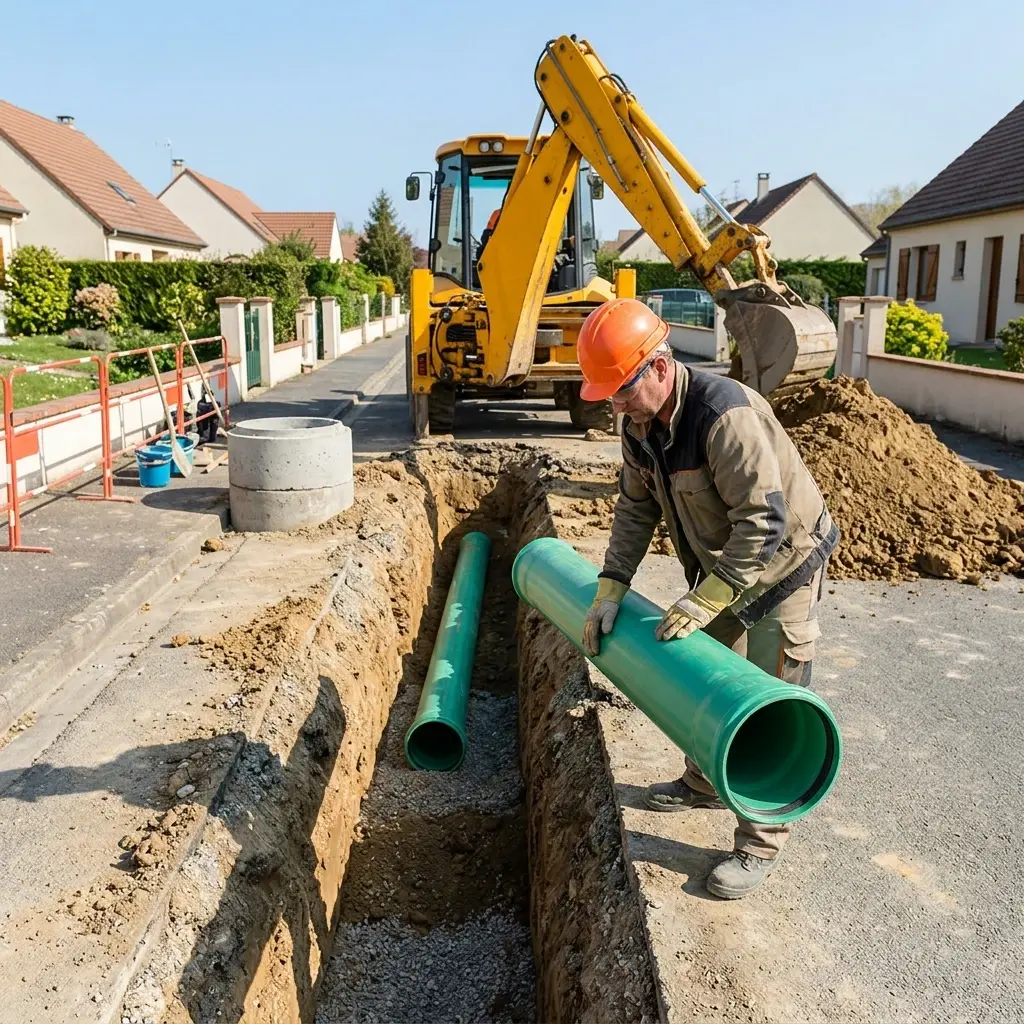 Raccordement au tout à l'égout Villemareuil (77470)
