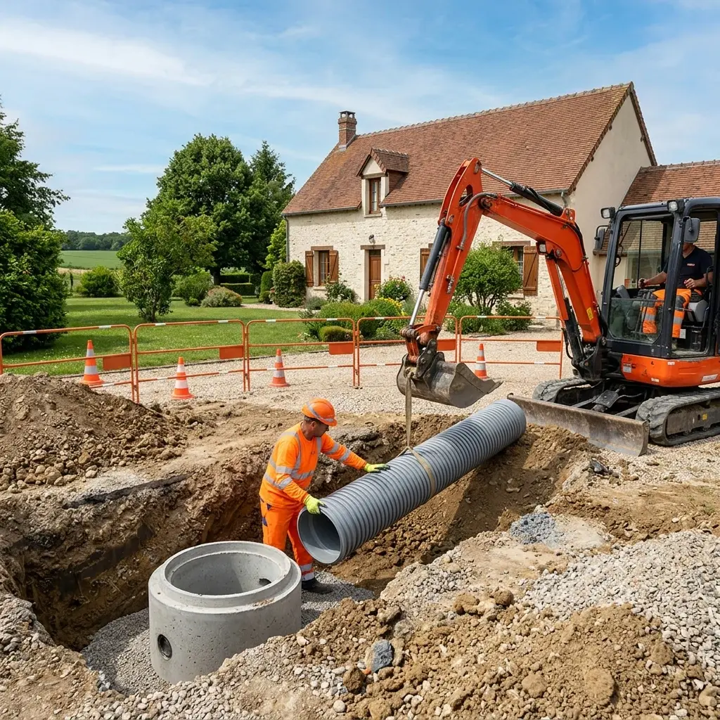 Raccordement au tout à l'égout Jaulnes (77480)