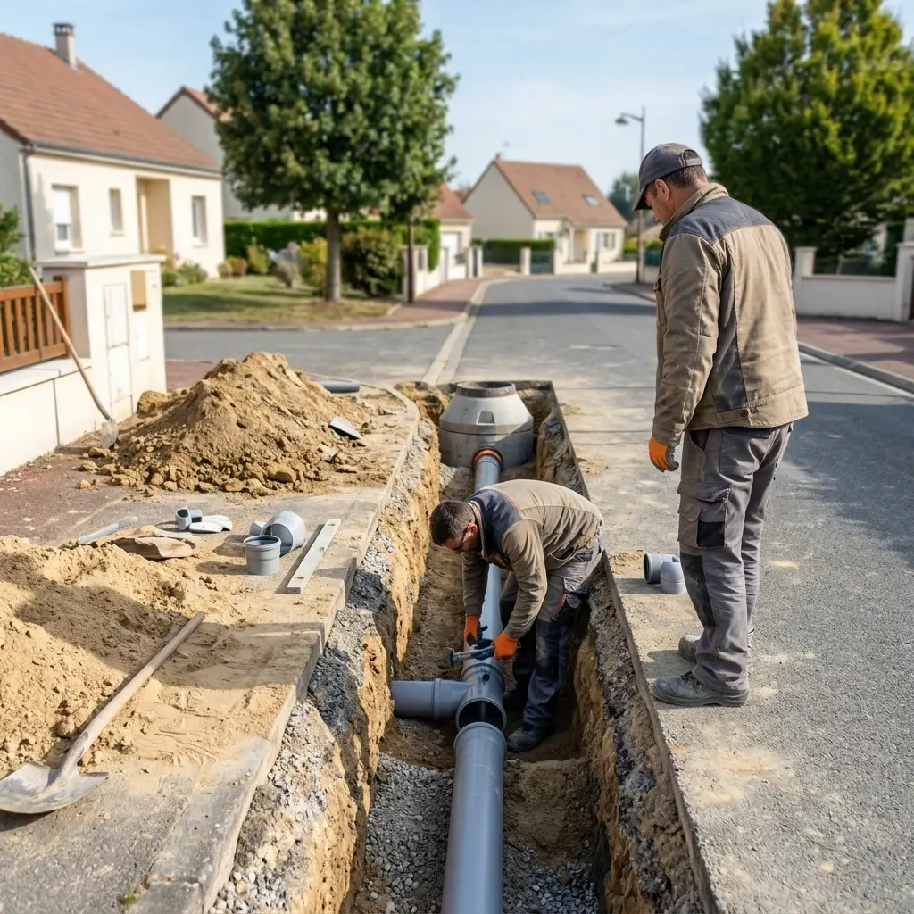 Raccordement au tout à l'égout Villuis (77480)