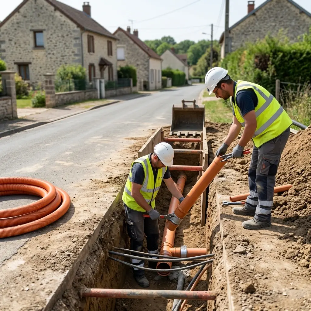 Raccordement au tout à l'égout Sablonnières (77510)