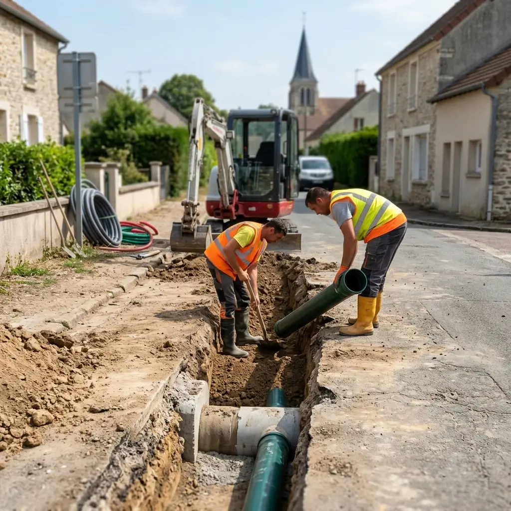 Raccordement au tout à l'égout Faremoutiers (77515)