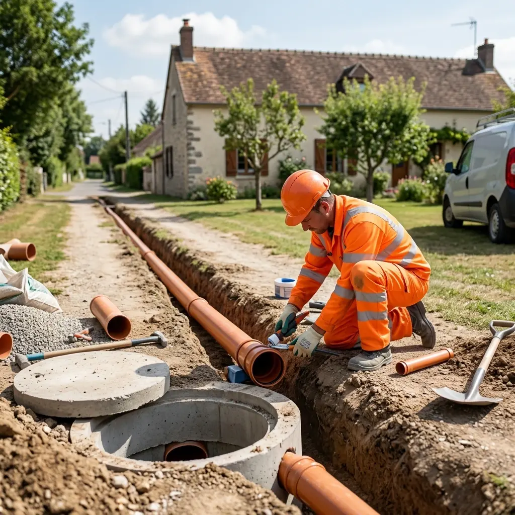Raccordement au tout à l'égout Les Marêts (77560)