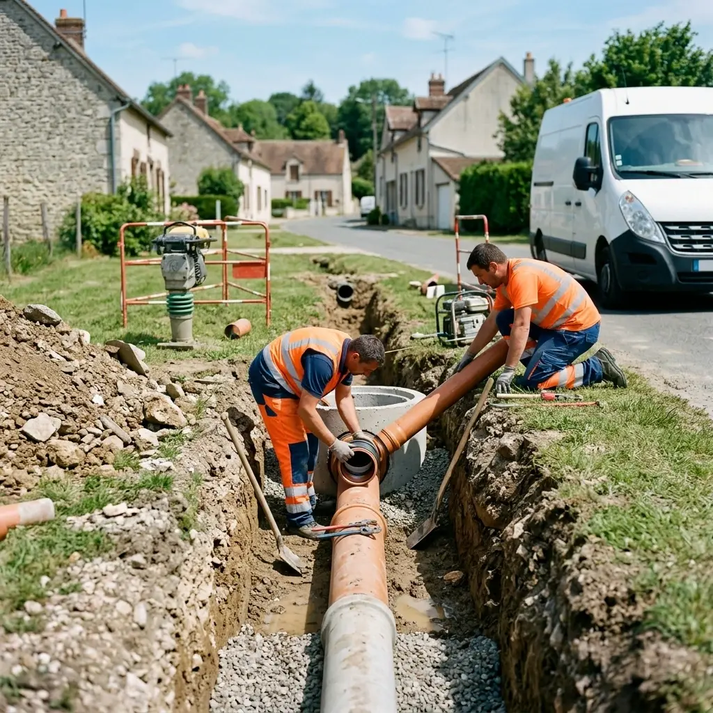 Raccordement au tout à l'égout Villiers-Saint-Georges (77560)