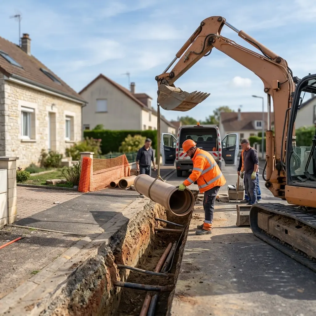 Raccordement au tout à l'égout Guérard (77580)