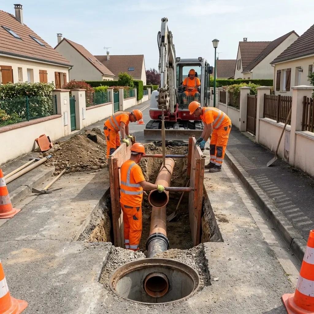 Raccordement au tout à l'égout Savins (77650)
